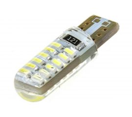 Автолампа диод SKYWAY T10, 12V, 24 SMD, диодов 1-контакт, без цоколя, белая, габариты, номер S08201112 