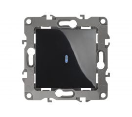 Выключатель с подсветкой ЭРА 12-1102-06 10АХ-250В, IP20, 12, чёрный Б0014638 