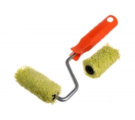 Валик DECOR 60 мм, d 15 мм, бюгель 6 мм, ворс 12 мм, полиакрил зеленый запаска, ручка стандарт mini 