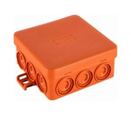 Огнестойкая коробка Экопласт JBL085 E110, о/п 85х85х38, 12 выходов, IP55, 6P, цвет оранжевый 43855HF 