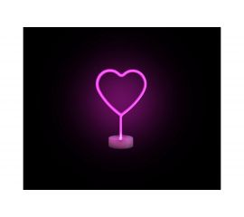 Светодиодный настольный неоновый светильник Apeyron Сердце, цвет свечения розовый 12-66 