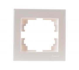 Горизонтальная рамка LEZARD RAIN б/ вст жемчужно-белый металлик 703-3030-146 