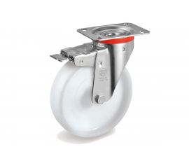 Колесо с вращающейся опорой, пластиной крепления и передним тормозом (125 мм; 220 кг) Tellure rota 686803 