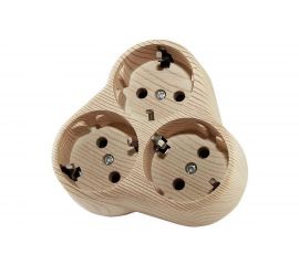 Блок на 3 гнезда TDM 2П З, круглый, 16А, 250B, Эко, сосна SQ1806-0077 