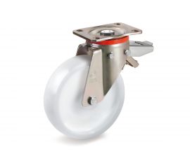 Колесо с вращающейся опорой, пластиной крепления и задним тормозом (200 мм; 750 кг) Tellure rota 686956 