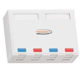 Корпус настенной розетки NIKOMAX 4 порта, белый NMC-MB4P-ST-WT 