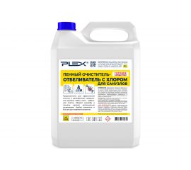 Пенный очиститель-отбеливатель для санузлов PLEX 5 л, с хлором УТ000005646 