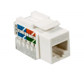 Модуль TWT Keystone RJ45, Cat.5E, UTP, 90 градусов, белый TWT-OK45UTP/5E-WH 