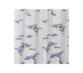 Штора для ванных комнат RIDDER Delphin синий/голубой, 180х200, Aqm 130303 