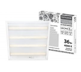 Светодиодная панель TDM ЛП 03 595х595 Призма 19 мм 36 Вт 3000 Лм, 4000 К, белая, SQ0329-0239 
