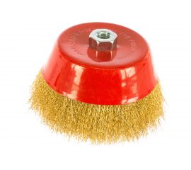 Щетка чашечная (150 мм; М14; латунированная волнистая 0.35 мм) для УШМ Elitech 1820.074200 