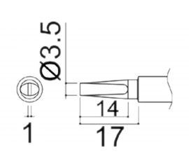 Сменная головка 3.5 мм для паяльников PRESTO 984/985 HAKKO 980-T-D 