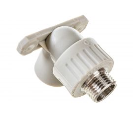 Угольник с креплением RTP PN25 комбинированный, наружная резьба D20х1/2 мм, серый 11056 