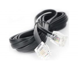 Телефонный кабель аппарат-розетка Cablexpert 2 м черный TC6P4C-2M-BK 