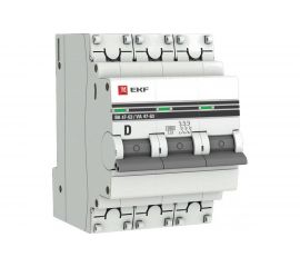 Автоматический выключатель EKF 3P 10А D 4,5kA ВА 47-63 PROxima SQmcb4763-3-10D-pro 