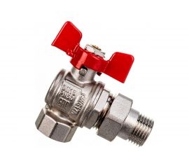 Шаровой кран IVANCI Superior угловой с разъемным соед, бабочка, внутренняя/наружная резьба 1/2"" IVC.100228.N.03 