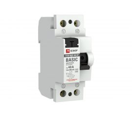 Устройство защитного отключения EKF УЗО ВДТ-40 2P 40А/300мА электронное Basic SQelcb-2-40-300e-sim 
