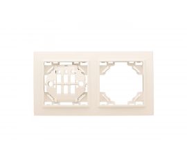 Горизонтальная рамка EKF Минск 2-местная бежевый ERM-G-302-20 