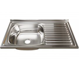 Мойка mixline 50х80х16 см, 0.6, левый выпуск 3 1/2, с сифоном 528174 
