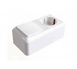 Комбинированный блок Кунцево-Электро ОПТИМА выключатель + розетка с з/к БКВР-428 8066 