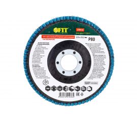 Круг лепестковый торцевой циркониевый плоский (125 мм; P80) FIT 39974 