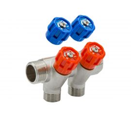 Коллектор VRT 3/4""x1/2"", с регулировочными вентилями, 2 выхода 524076 