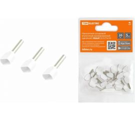 Штыревой втулочный наконечник TDM изолированный, двойной НШвИ 2 0,75x10 20шт SQ0568-0048 