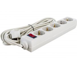 Сетевой фильтр ExeGate SP-5-5G 5 евро с заземление, 5м, защита от перегрева, выключатель с подсветкой, серый 221189 