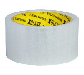 Упаковочная клейкая лента X-Glass прозрачная, 50 мм х 180 м (э), арт. 05105 УТ00000102 