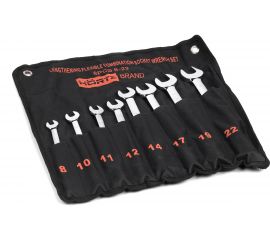 Набор комбинированных торцевых шарнирных удлиненных ключей HORTZ 8-22 хром HOR 121368 