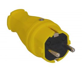 Силовая прямая вилка TP Electric каучук желтый 16A, 240В, IP44 3101-301-0700 