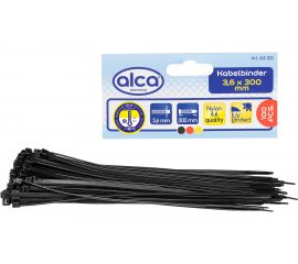 Пластиковая стяжка хомут Alca 3,6x300 мм, 100 шт. 614300 
