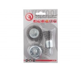 Набор щеток проволочных для дрели 3 шт, 1/4"" INTERTOOL BT-0300 