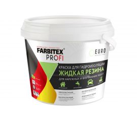 Акриловая краска для гидроизоляции FARBITEX Жидкая резина (черный; 1 кг) 4300008709 