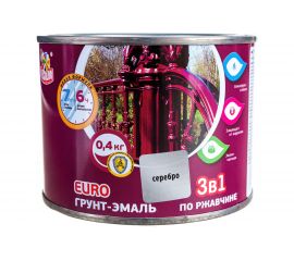 Грунт-эмаль по ржавчине OLECOLOR серебро, 0.4 кг 4300009586 