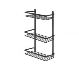 Полка в ванную TEKNO-TEL ES065B прямая, 3 яруса, черный матовый 00-00002911 