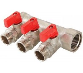 Коллектор с отсекающими кранами, 1х3 вых. 1/2 нар. Valtec VTc.580.N.0603 