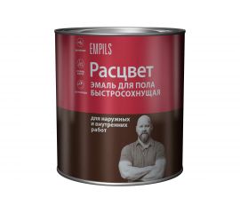 Эмаль для пола Расцвет быстросохнущая, серая, 1.9 кг 66382 