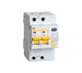 Автоматический выключатель дифференциального тока IEK 2п 4мод. C 63A 30mA тип AC 4.5kA АД-12 ИЭК MAD10-2-063-C-030 