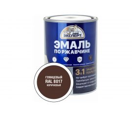 Эмаль по ржавчине 3в1 глянцевая ЭКСПЕРТ коричневый RAL 8017 0,8 кг 28240 