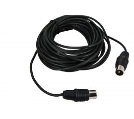 Антенный кабель удлинитель REXANT ТВ штекер - штекер 1,5 метра, черный 17-5021 