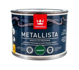 Краска TIKKURILA METALLISTA по ржавчине 3 в 1, глянцевая, зеленый 0,4л 700011737 203621 