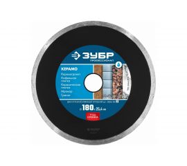 Диск алмазный отрезной сплошной КЕРАМО-25 ПРОФЕССИОНАЛ (180х25.4 мм) Зубр 36655-180_z02 