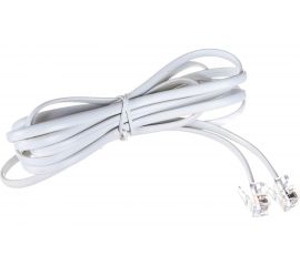 Телефонный шнур-удлинитель REXANT RJ-11, 6P-4C, 2 м, белый 18-3021 