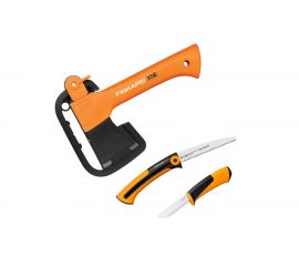 Набор Fiskars: универсальный топор Х5 + пила + универсальный нож 1057912 
