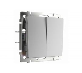 Двухклавишный выключатель WERKEL W1120006, серебряный a051500 