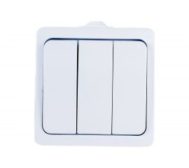 3-клавишный выключатель NE-AD 10А, 250В, IP22, Murat, Белый, 95-33 