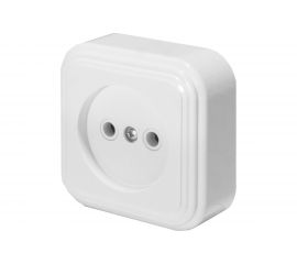 1-местная розетка STEKKER без заземления, PST16-20-20 RA 16-131-Б, пластик АВС, 16А, IP20, белый 39687 