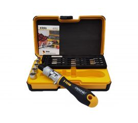 Набор бит и головок Felo Ergonic K с поворотной трещоткой, в кейсе, 20 шт 06072056 