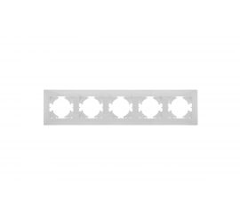 Рамка GUSI ELECTRIC Bravo 5-местная, цвет белый С1050-001 